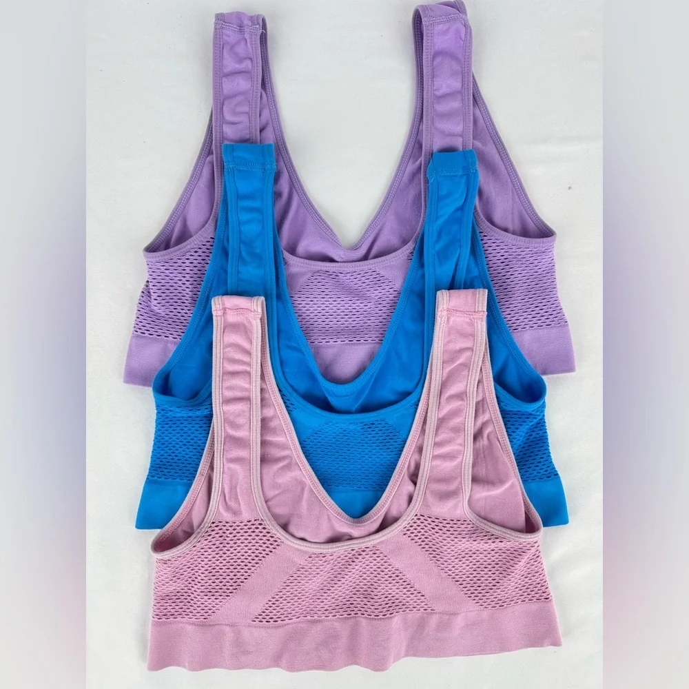 Set of 3 Temu Pull On Sports Bras Fits 42DDD-46D - Picture 5 of 8